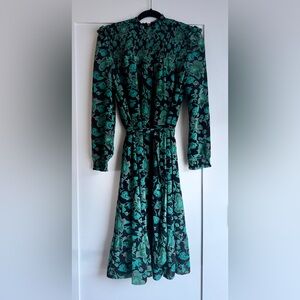 Porter Teen Girls Modest Midi Long Sleeve Dress Size 22 Floral Belted Holiday
